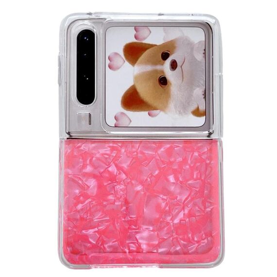 Per Huawei Pura X Custodia per telefono con texture a conchiglia perlescente (rosso)