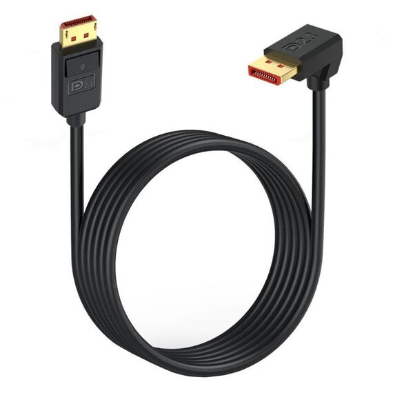 Cavo adattatore di estensione DisplayPort DP2.1 a DP2.1 Down Elbow 52 Gbps 16K 30 Hz, lunghezza: 1,8 m (nero)