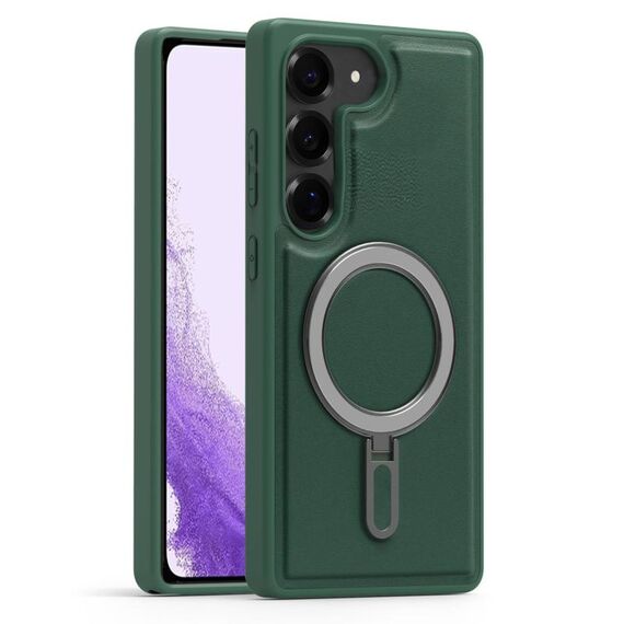 Per Samsung Galaxy S22+ 5G Silver Shield MagSafe Holder Custodia antiurto per telefono (verde)