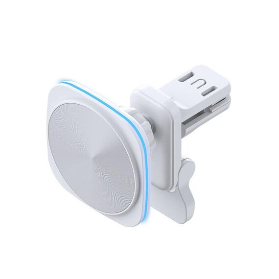 Per iPhone 12-16 Cellulare Auto Caricabatterie Magnetico Wireless Supporto per Bocchetta dell'Aria Auto Caricabatterie Rapido Luce Blu (Bianco)