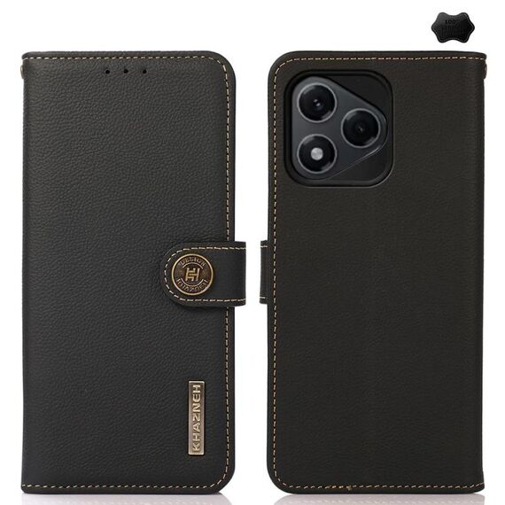 Per Honor 400 Lite KHAZNEH Custer Custodia per telefono in vera pelle RFID (nero)