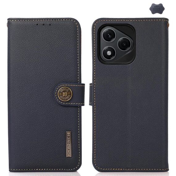 Per Honor 400 Lite KHAZNEH Custer Custodia per telefono in vera pelle RFID (blu)