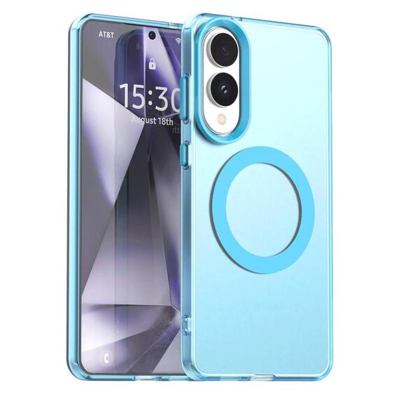 Per Samsung Galaxy S25 Edge 5G Candy Magsafe PC Hybrid TPU Custodia per telefono (blu)