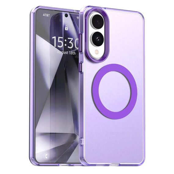 Per Samsung Galaxy S25 Edge 5G Candy Magsafe PC Hybrid TPU Custodia per telefono (viola)