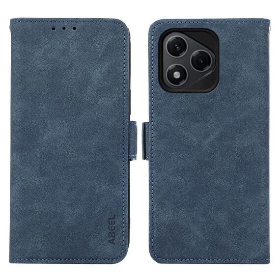 Per Honor 400 Lite ABEL Frosted Magnetico RFID Custodia in Pelle per Telefono (Blu)