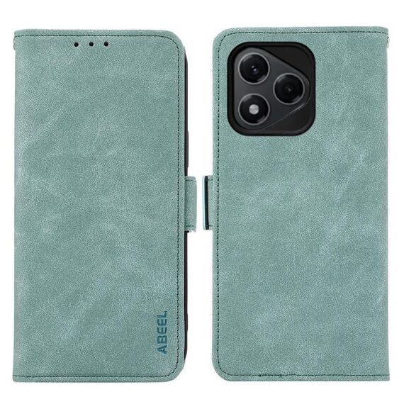 Per Honor 400 Lite ABEEL Frosted Magnetic RFID Custodia in pelle per telefono (ciano)