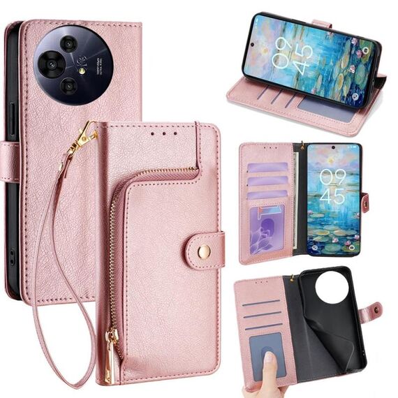 Per TCL 50 NxtPaper 5G Custodia in pelle con cerniera (oro rosa)