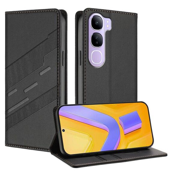 Per vivo V40 Lite 5G Global Embossed Multi-funzionale Portafoglio Retro Custodia per telefono in pelle (Nero)