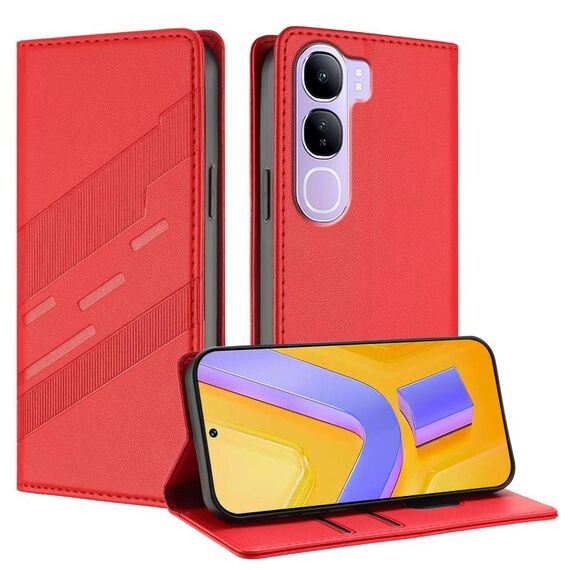 Per vivo V40 Lite 5G Global Embossed Multi-funzionale Portafoglio Retro Custodia per telefono in pelle (rosso)
