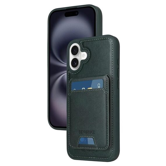 Per iPhone 16 Plus BETOPNICE Custodia per telefono con portafoglio MagSafe staccabile verticale a ribalta (verde)