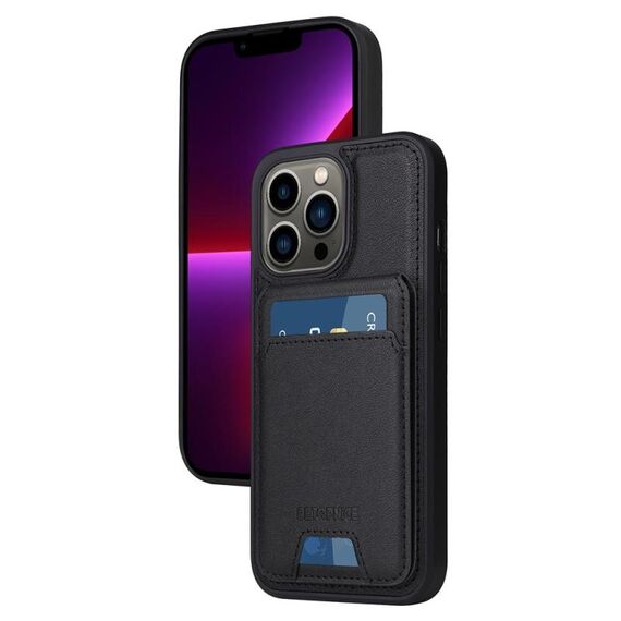 Per iPhone 13 Pro BETOPNICE Custodia per telefono con portafoglio MagSafe staccabile verticale a ribalta (nero)