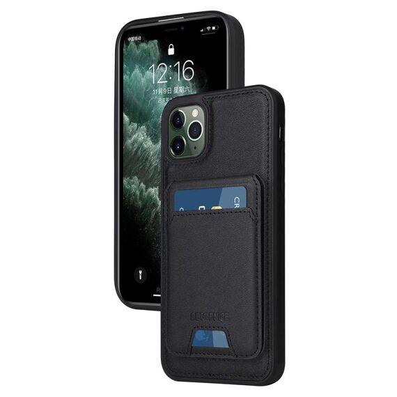 Per iPhone 11 Pro Max BETOPNICE Custodia per telefono con portafoglio MagSafe staccabile verticale a ribalta (nero)