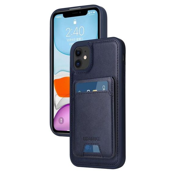 Per iPhone 11 BETOPNICE Custodia per telefono con portafoglio MagSafe staccabile verticale a ribalta (blu)