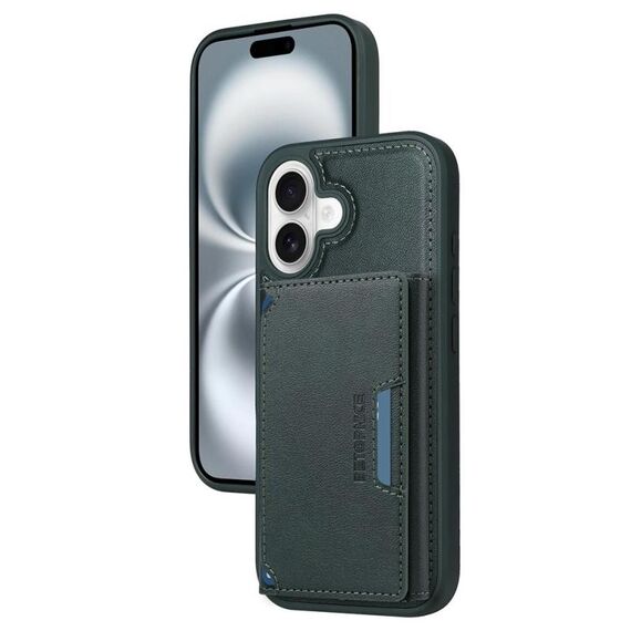 Per iPhone 16 BETOPNICE Custodia per telefono con portafoglio MagSafe staccabile orizzontale a ribalta (verde)