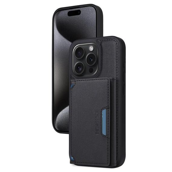 Per iPhone 15 Pro BETOPNICE Custodia per telefono con portafoglio MagSafe staccabile orizzontale a ribalta (nero)