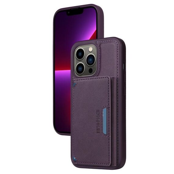 Per iPhone 13 Pro BETOPNICE Custodia per telefono con portafoglio MagSafe staccabile orizzontale a ribalta (viola)