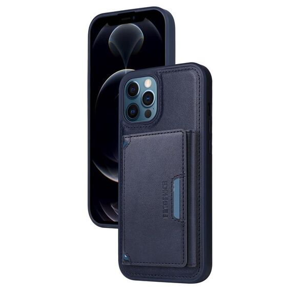 Per iPhone 12 Pro Max BETOPNICE Custodia per telefono con portafoglio MagSafe staccabile orizzontale a ribalta (blu)