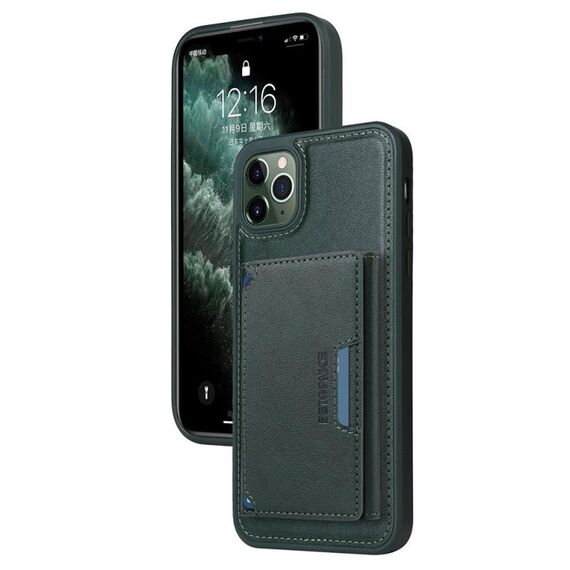 Per iPhone 11 Pro Max BETOPNICE Custodia per telefono con portafoglio MagSafe staccabile orizzontale a ribalta (verde)