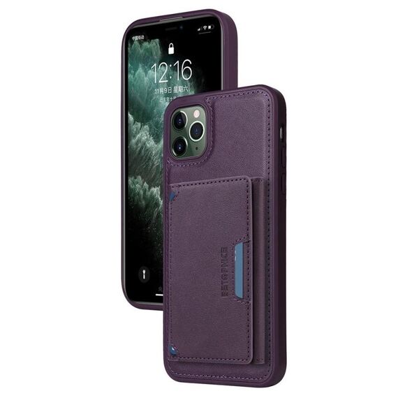 Per iPhone 11 Pro Max BETOPNICE Custodia per telefono con portafoglio MagSafe staccabile orizzontale a ribalta (viola)
