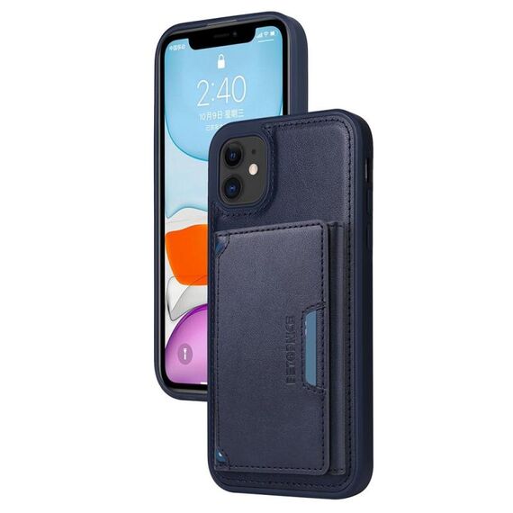 Per iPhone 11 BETOPNICE Custodia per telefono con portafoglio MagSafe staccabile orizzontale a ribalta (blu)