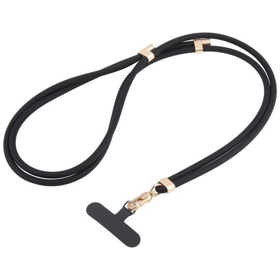 Cordino lungo anti-smarrimento regolabile in silicone liquido per telefono (nero)