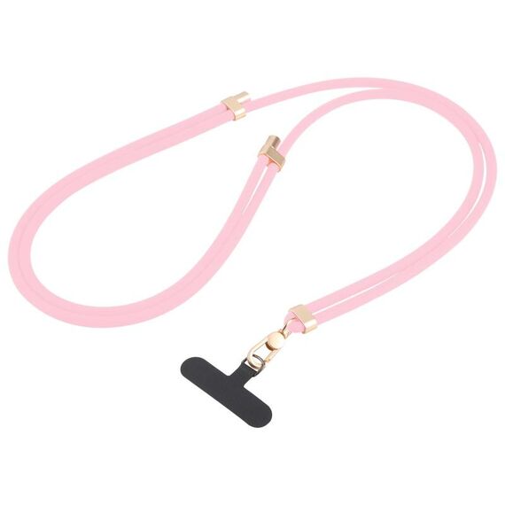 Cordino lungo anti-smarrimento regolabile in silicone liquido per telefono (rosa)