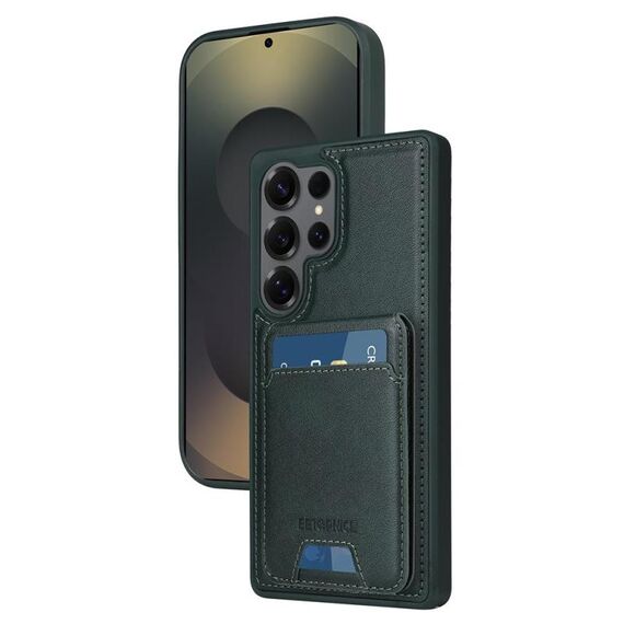 Per Samsung Galaxy S25 Ultra 5G BETOPNICE Custodia per telefono con portafoglio MagSafe staccabile verticale a ribalta (verde)