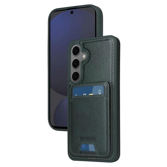 Per Samsung Galaxy S24 FE 5G BETOPNICE Custodia per telefono con portafoglio MagSafe staccabile verticale a ribalta (verde)