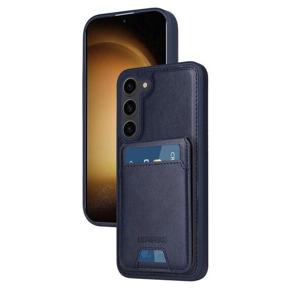 Per Samsung Galaxy S23+ 5G BETOPNICE Custodia per telefono con portafoglio MagSafe staccabile verticale a ribalta (blu)