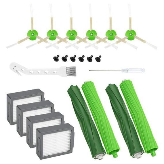 14 pezzi/set per iRobot Roomba i7 / i7+ / i3 / E5 / i3+ / i4 / i6 / i6+i8 serie accessori per spazzatrici (spazzola principale + filtro + spazzola laterale con set di viti)