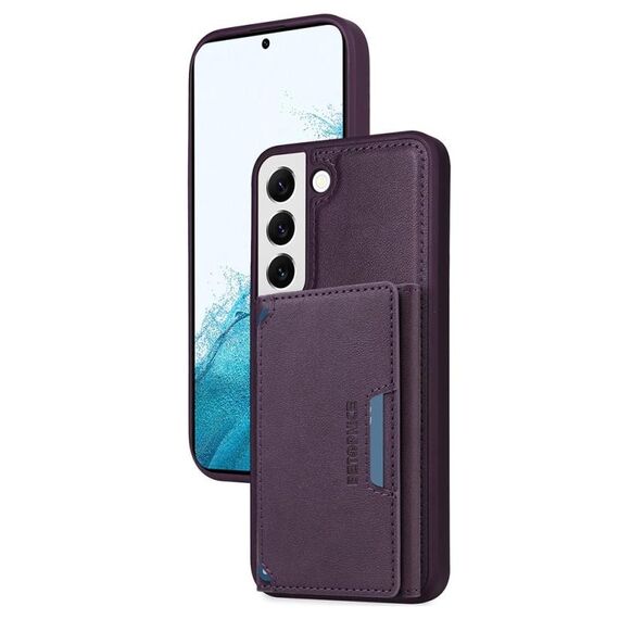 Per Samsung Galaxy S22 5G BETOPNICE Custodia per telefono con portafoglio MagSafe staccabile orizzontale a ribalta (viola)