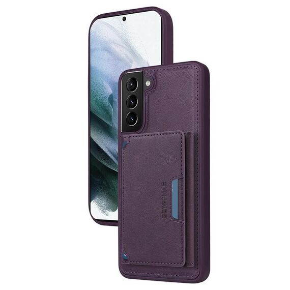 Per Samsung Galaxy S21+ 5G BETOPNICE Custodia per telefono con portafoglio MagSafe staccabile orizzontale a ribalta (viola)