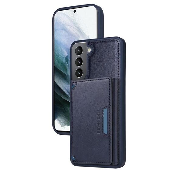 Per Samsung Galaxy S21 5G BETOPNICE Custodia per telefono con portafoglio MagSafe staccabile con chiusura a scatto orizzontale (blu)