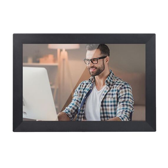 Cornice per foto con display LCD da 13,3 pollici, 1G+32GB, CPU quad-core 3126C, Android 6.0, spina: spina UE (nero)
