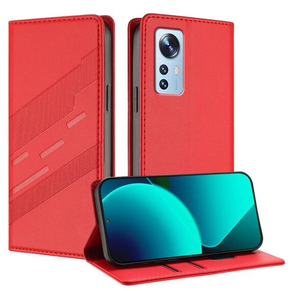 Per Xiaomi 12 5G / 12X 5G / 12S 5G Custodia per telefono in pelle retrò con portafoglio multifunzionale in rilievo (rosso)
