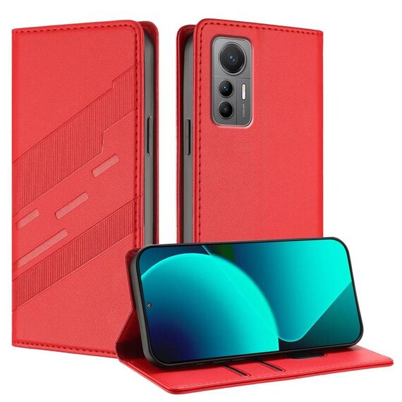 Per Xiaomi 12 Lite Custodia per telefono in pelle retrò con portafoglio multifunzionale in rilievo (rosso)