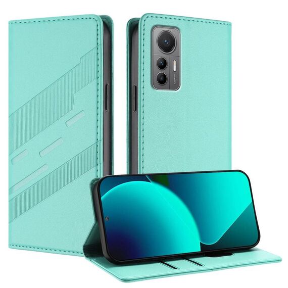 Per Xiaomi 12 Lite Custodia per telefono in pelle retrò con portafoglio multifunzionale in rilievo (verde menta)