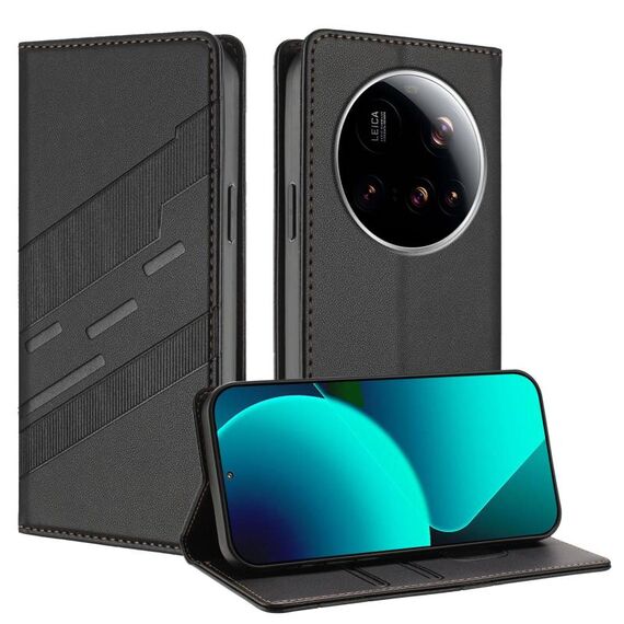 Per Xiaomi 15 Ultra Embossed Multi-funzionale Portafoglio Retro Custodia in Pelle per Telefono (Nero)