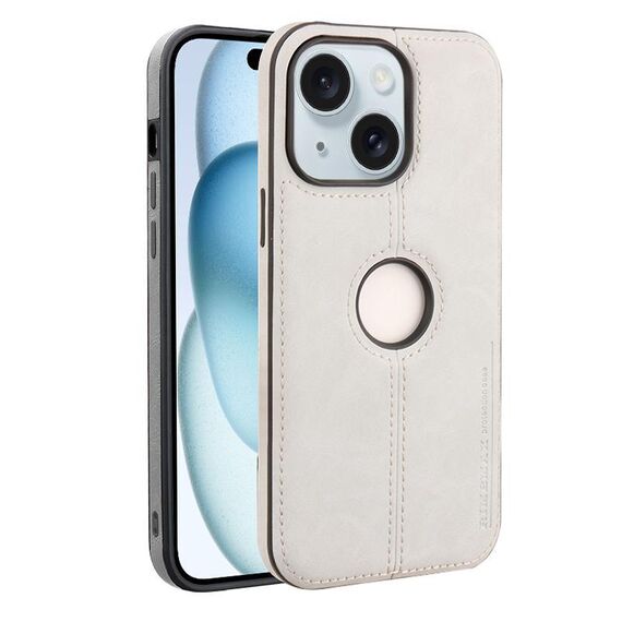 Per iPhone 15 Custodia per telefono in pelle Crazy Horse Back Cover (grigio)