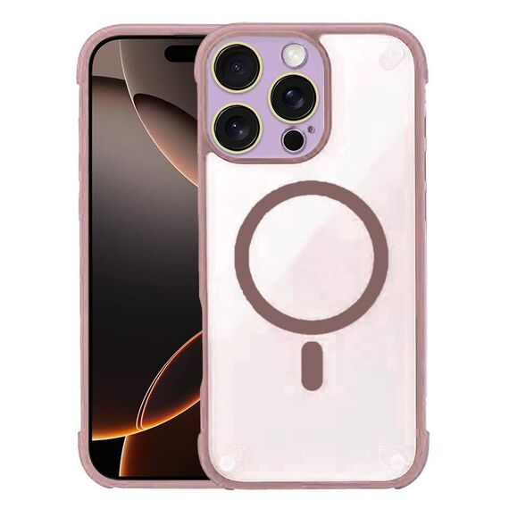 Per iPhone 16 Pro Max Custodia per telefono ibrida in acrilico TPU magnetico antiurto MagSafe (oro deserto)