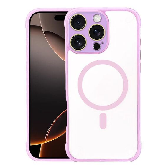 Per iPhone 16 Pro Custodia per telefono ibrida in acrilico TPU magnetico antiurto MagSafe (rosa)