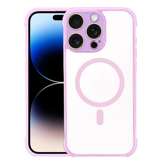 Per iPhone 14 Pro Max Custodia per telefono ibrida in acrilico TPU magnetico antiurto MagSafe (rosa)