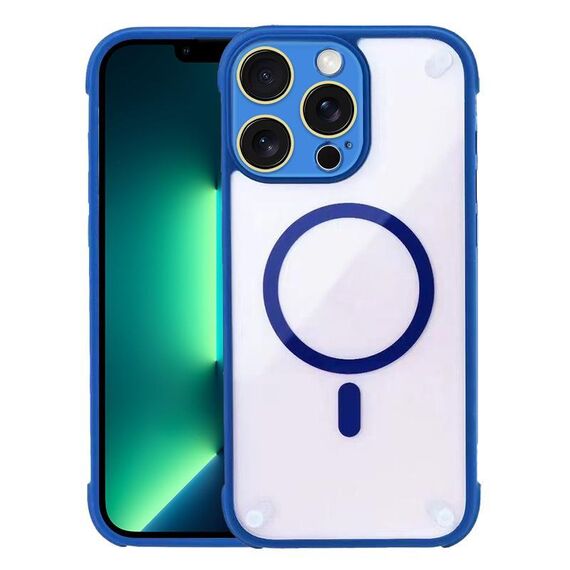 Per iPhone 13 Pro Max Custodia per telefono ibrida in acrilico TPU magnetico antiurto MagSafe (blu reale)