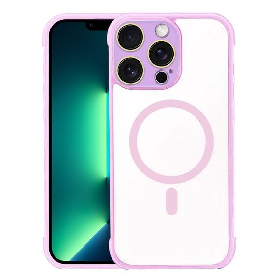 Per iPhone 13 Pro Max Custodia per telefono ibrida in acrilico TPU magnetico antiurto MagSafe (rosa)