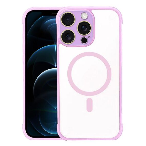 Per iPhone 12 Pro Max Custodia per telefono ibrida in acrilico TPU magnetico antiurto MagSafe (rosa)