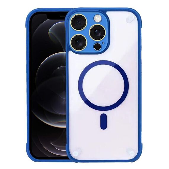 Per iPhone 12 Pro Custodia per telefono ibrida in acrilico TPU magnetico antiurto MagSafe (blu reale)