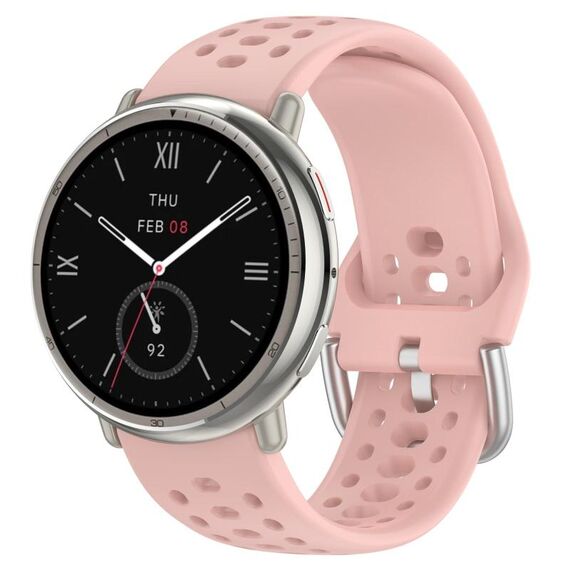 Per Amazfit Active 2 Holes Style 22mm Cinturino sportivo in silicone (rosa)