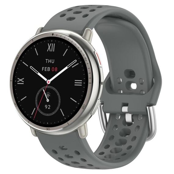 Per Amazfit Active 2 Holes Style 22mm Cinturino sportivo in silicone (grigio siderale)