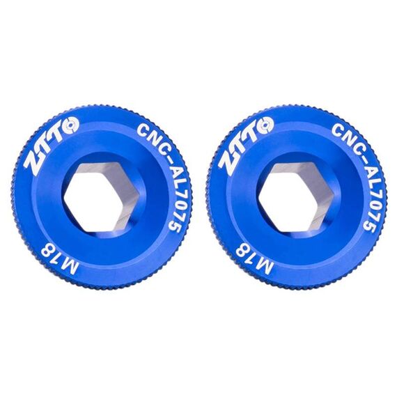 2 pezzi ZTTO Coprimanovella in lega di alluminio per bicicletta Viti per manovella per mountain bike, Stile: M18 Blu