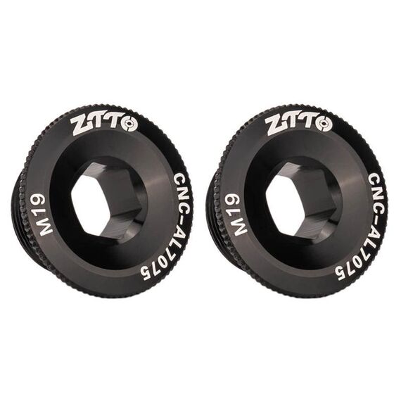 2 pezzi ZTTO Copri-manovella in lega di alluminio per bicicletta Viti per manovella per mountain bike, Stile: M19 Nero